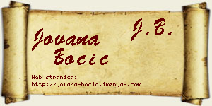 Jovana Bocić vizit kartica